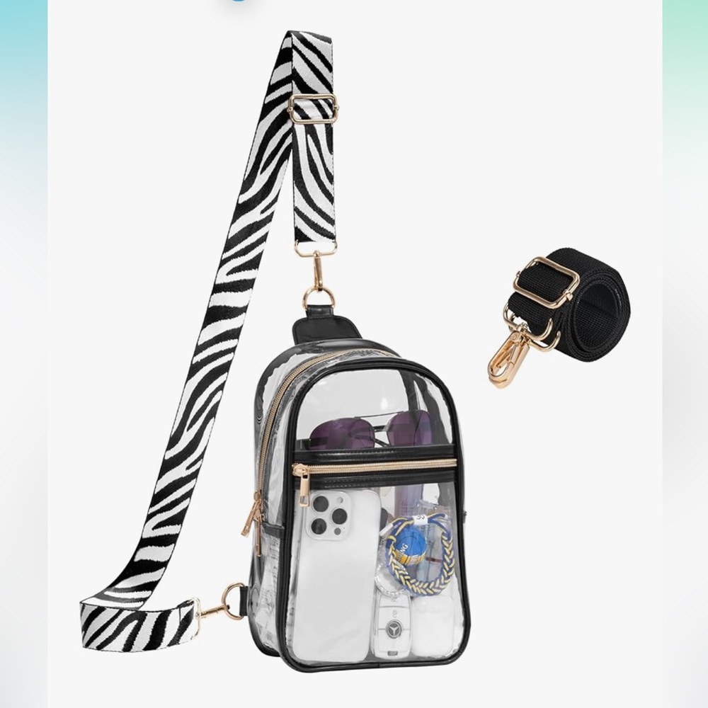 Transparent Black Trim Mini Backpack